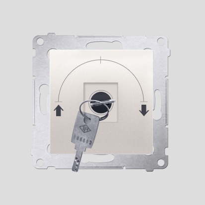 ŁĄCZNIK ŻALUZJOWY Z KLUCZEM (MODUŁ) 3 POZYCYJNY „I-0-II" KREMOWY SIMON 54 - DWZK.01/41 - KONTAKT SIMON