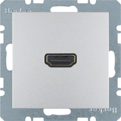 GNIAZDO HDMI Z PRZYŁĄCZEM 90&deg; ALU MAT B.KWADRAT/B.7  - 3315431404 - HAGER - BERKER