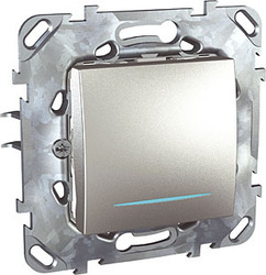 ŁĄCZNIK KRZYŻOWY Z PODŚWIETLENIEM ALUMINIUM UNICA TOP/MERTEN  - MGU50.205.30NZ - SCHNEIDER ELECTRIC