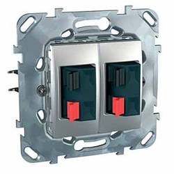 GNIAZDO GŁOŚNIKOWE PODWÓJNE ALUMINIUM UNICA TOP/MERTEN  - MGU50.8787.30Z - SCHNEIDER ELECTRIC