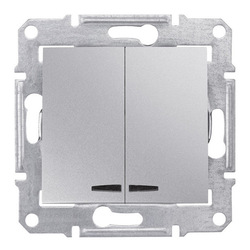 ŁĄCZNIK ŚWIECZNIKOWY Z PODŚWIETLENIEM ALUMINIUM SEDNA  - SDN0300360 - SCHNEIDER ELECTRIC