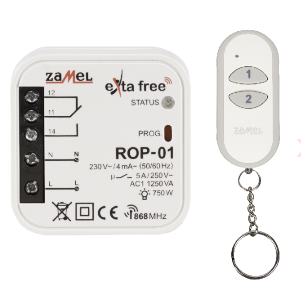 ZESTAW STEROWANIA BEZPRZEWODOWEGO (ROP-01+P-257/2) - RZB-05 - ZAMEL