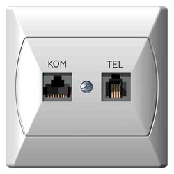GNIAZDO KOMPUTEROWO-TELEFONICZNE RJ 45, KAT. 5E+ RJ 11 AKCENT  - GPKT-A/F/00 - OSPEL