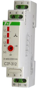 CZUJNIK ZANIKU I ASYMETRII FAZ 10A MOCOWANIE TH35 CZF-312 - CZF-312 - F&F