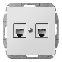 GNIAZDO TELEFONICZNE 2XRJ11 IP 20 BIAŁY SENTIA - 1451-10 - ELEKTRO-PLAST NASIELSK