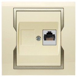 GNIAZDO KOMPUTEROWE RJ45 MODUŁ KREMOWY + SATYNOWY QUATTRO - 1148-11 - ELEKTRO-PLAST NASIELSK