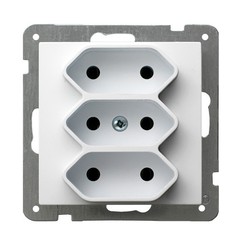 GNIAZDO POTRÓJNE EURO BIAŁE AS - GP-3G/m/00 - OSPEL