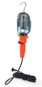 LAMPA WARSZTATOWA + KLOSZ 60W WŁĄCZNIK HAK POMARAŃCZOWA - IMP.LAM.WAR/5M.GUMA - ACAR