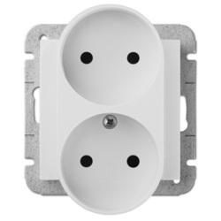 GNIAZDO PODWÓJNE MODUŁOWE BIAŁY SENTIA - 1444-10 - ELEKTRO-PLAST NASIELSK