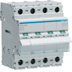 MODUŁOWY ROZŁĄCZNIK IZOLACYJNY 4-POLOWY 125A - SBN499 - HAGER - BERKER