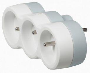ROZGAŁĘŹNIK WTYCZKOWY POZIOMY POTRÓJNY 3X2P+Z 16 A BIAŁO-SZARY HELMO - 50639 - LEGRAND