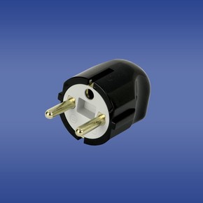 WTYCZKA KĄTOWA UNIWERSALNA Z UZIEMIENIEM 16A 2P FWKC CZARNA - 51.230 - ELEKTROPLAST OPATÓWEK