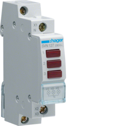 Lampka sygnalizacyjna potrójna, czerwona 230V AC - SVN127 - HAGER - BERKER