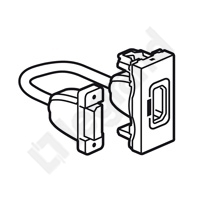 GNIAZDO HDMI TYPU A Z PRZEWODEM ALUMINIUM MOSAIC  - 079378 - LEGRAND