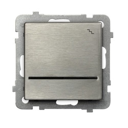 ŁĄCZNIK SCHODOWY Z PODŚWIETLENIEM BEZ RAMKI STAL INOX SONATA - ŁP-3RMS/m/37 - OSPEL