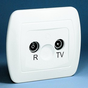 GNIAZDO ANTENOWE RTV KOŃCOWE 1.5DB BIAŁE AKORD - AAK2/11 - KONTAKT SIMON