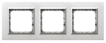 RAMKA POTRÓJNA ALUMINIUM + RAMKA SREBRNA SONATA  - R-3RAC/35/38 - OSPEL