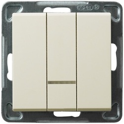 ŁĄCZNIK POTRÓJNY IP20 Z PODŚWIETLENIEM ECRU SONATA - ŁP-13RS/M/27 - OSPEL