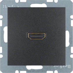 GNIAZDO HDMI Z PRZYŁĄCZEM 90&deg; ANTRACYT MAT B.KWADRAT/B.3/B.7  - 3315431606 - HAGER - BERKER