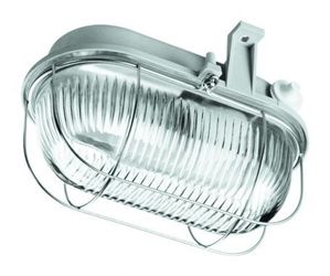 PLAFONIERA TECHNICZNA 100W E27 IP44 POPIELATY Z SIATKĄ METAL OVAL 100W SIMETAL - 100178 - LENA LIGHTING