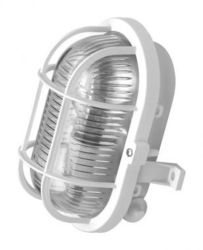 PLAFONIERA TECHNICZNA 60W E27 IP44 BIAŁY Z SIATKĄ PLASTIK OVAL 60W - 302015 - LENA LIGHTING