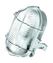 PLAFONIERA TECHNICZNA 60W E27 IP44 BIAŁY Z ROZKŁADANĄ SIATKĄ METAL OVAL 60W SIMETAL - 321177 - LENA LIGHTING