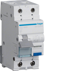 RCBO Wyłącznik różnicowoprądowy z członem nadprądowym 1P+N 6kA C 16A/30mA Typ AC - ADC966D - HAGER - BERKER