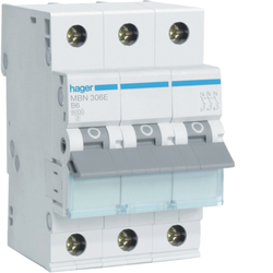 MCB Wyłącznik nadprądowy 6kA 3P B 6A - MBN306E - HAGER - BERKER