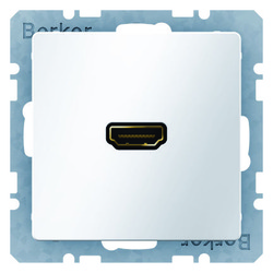 GNIAZDO HDMI Z PRZYŁĄCZEM 90&deg; BIAŁY AKSAMIT Q.1 - 3315436089 - HAGER - BERKER