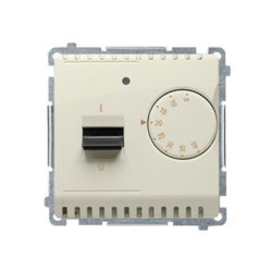 REGULATOR TEMPERATURY Z CZUJNIKIEM WEWNETRZNYM 16A 230 V. MONTAŻ GNIAZDA NA WKRĘTY BEŻ SIMON BASIC - BMRT10W.02/12 - KONTAKT SIMON
