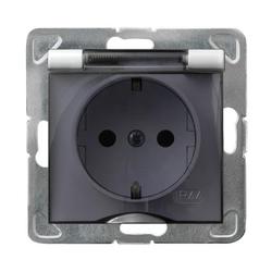 GNIAZDO POJDYNCZE Z UZIEMIENIEM SCHUKO IP-44 BIAŁY IMPRESJA - GPH-1YS/M/00/D - OSPEL
