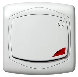 ŁĄCZNIK ZWIERNY "ŚWIATŁO" Z PODŚWIETLENIEM BIAŁY TON - ŁP-5CS/M/00 - OSPEL