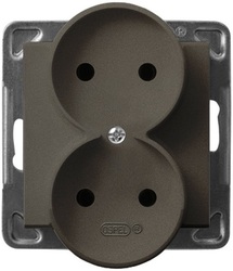 GNIAZDO PODWÓJNE CZEKOLADOWY METAL SONATA - GP-2R/40 - OSPEL