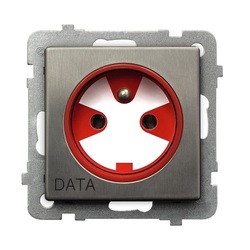 GNIAZDO POJEDYNCZE Z UZIEMIENIEM DATA Z KLUCZEM STAL INOX SONATA - GP-1RMZK/M/37 - OSPEL