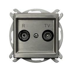 GNIAZDO RTV KOŃCOWE STAL INOX SONATA - GPA-RMK/M/37 - OSPEL