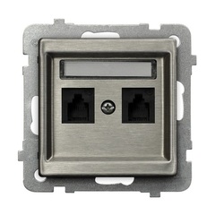 GNIAZDO TELEFONICZNE PODWÓJNE NIEZALEŻNE STAL INOX SONATA - GPT-2RMN/M/37 - OSPEL