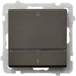 ŁĄCZNIK 2-BIEGUNOWY Z PODŚWIETLENIEM CZEKOLADOWY METAL SONATA - ŁP-11RS/M/40 - OSPEL