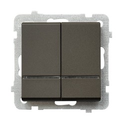 ŁĄCZNIK DWUGRUPOWY ŚWIECZNIKOWY Z PODŚWIETLENIEM CZEKOLADOWY METAL SONATA - ŁP-2RS/M/40 - OSPEL