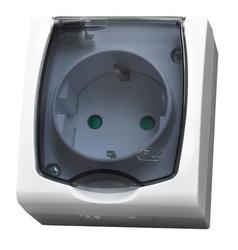 GNIAZDO POJEDYNCZE Z UZIEMIENIEM SCHUKO MADERA - GNH-1NSP/00/D - OSPEL