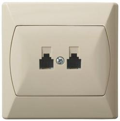GNIAZDO TELEFONICZNE RÓWNOLEGŁE RJ 114-STYKI BEŻ AKCENT - GPT-2AR/01 - OSPEL
