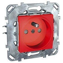 GNIAZDO POJEDYNCZE Z UZIEMIENIEM Z PRZESŁONAMI CZERWONE - MGU50.039.03Z - SCHNEIDER ELECTRIC