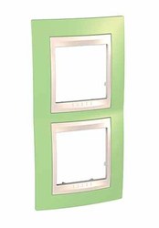 RAMKA PODWÓJNA PIONOWA ZIELEŃ OLIWKOWA UNICA PLUS  - MGU6.004V.563 - SCHNEIDER ELECTRIC
