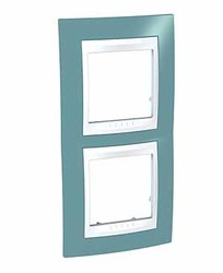 RAMKA PODWÓJNA PIONOWA BŁĘKIT MANGANOWY UNICA PLUS  - MGU6.004V.873 - SCHNEIDER ELECTRIC