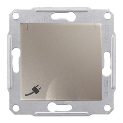 GNIAZDO Z UZIEMIENIEM PRZESŁONAMI IP44 SATYNA - SDN2800368 - SCHNEIDER ELECTRIC