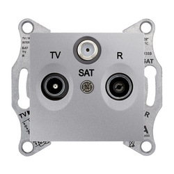 GNIAZDO R/TV/SAT PRZELOTOWE ALUMINIUM - SDN3501260 - SCHNEIDER ELECTRIC