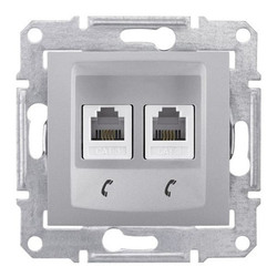 GNIAZDO TELEFONICZNE PODWÓJNE ALUMINIUM - SDN4201160 - SCHNEIDER ELECTRIC