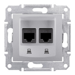 GNIAZDO KOMPUTEROWE PODWÓJNE KAT. 6 EKRANOWANE ALUMINIUM - SDN5000160 - SCHNEIDER ELECTRIC