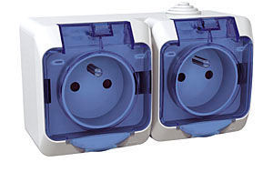GNIAZDO PODWÓJNE BIAŁE/NIEBIESKIE CEDAR PLUS - WDE000524 - SCHNEIDER ELECTRIC