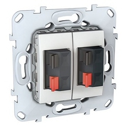 GNIAZDO GŁOŚNIKOWE PODWÓJNE BIEL POLARNA UNICA  - MGU50.8787.18Z - SCHNEIDER ELECTRIC