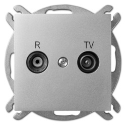 GNIAZDO R-TV KOŃCOWE SREBRO POŁYSK SENTIA - 1452-56 - ELEKTRO-PLAST NASIELSK